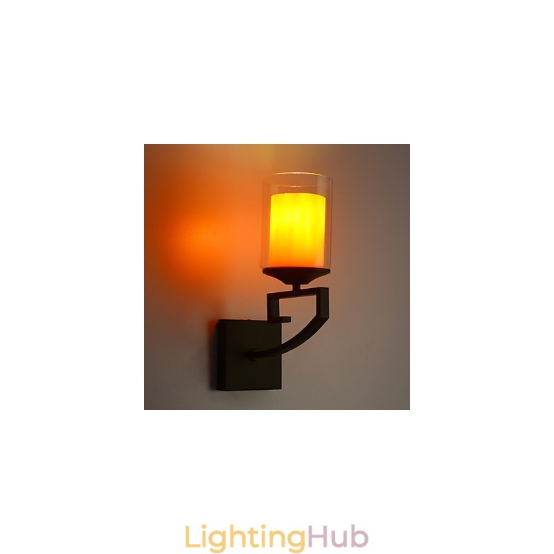 Retro Glass Simple Single Head Wall Lamp Light Wall Sconces Crystal Modern Contemporary Metal