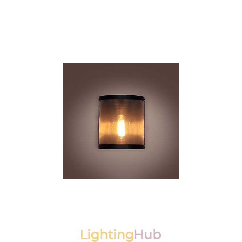 Vintage Style Simplicity steel Wire Mesh and Metal Wall Sconce Living Room Hallway Attic Garage Basement Wall Lamp