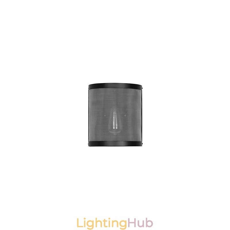Vintage Style Simplicity steel Wire Mesh and Metal Wall Sconce Living Room Hallway Attic Garage Basement Wall Lamp