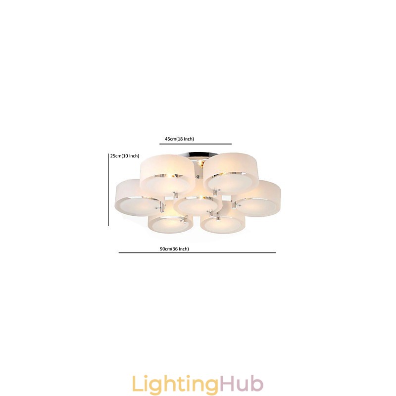 Flush Mount Modern Contemporary 7 Lights Ceiling Light Metal