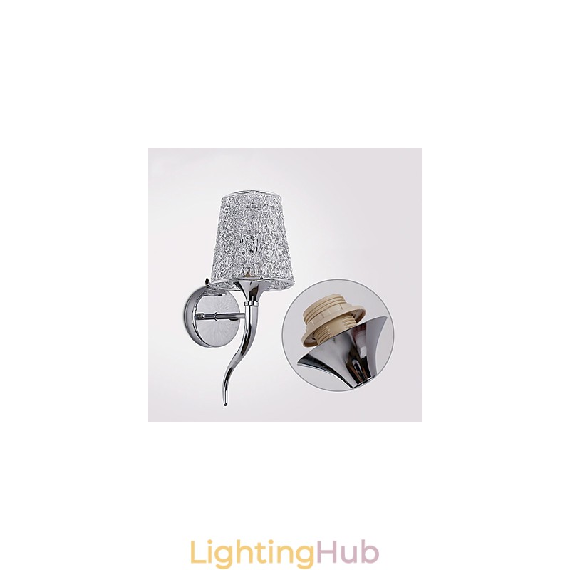 Silver Bedside Lamp Reading Wall Lamps Plumbing Trap Background Mirror Light