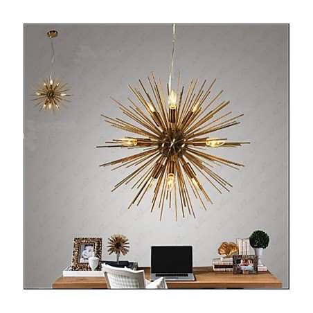 Retro Imitation Copper Creative line 10 Lights Chandelier