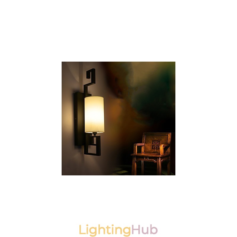 Modern American Style Antique Lamp Living Room Bedroom Hotel Rooms White Cloth Wall Lamp