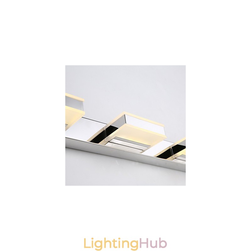 Square Mirror Lamp Stainless Steel And Acrylic