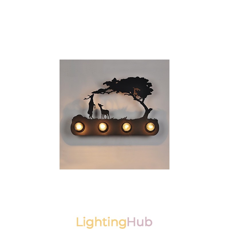 4 Lights American Village Pastoral LOFT Style Bedroom Aisle Iron Retro Wall Lamps