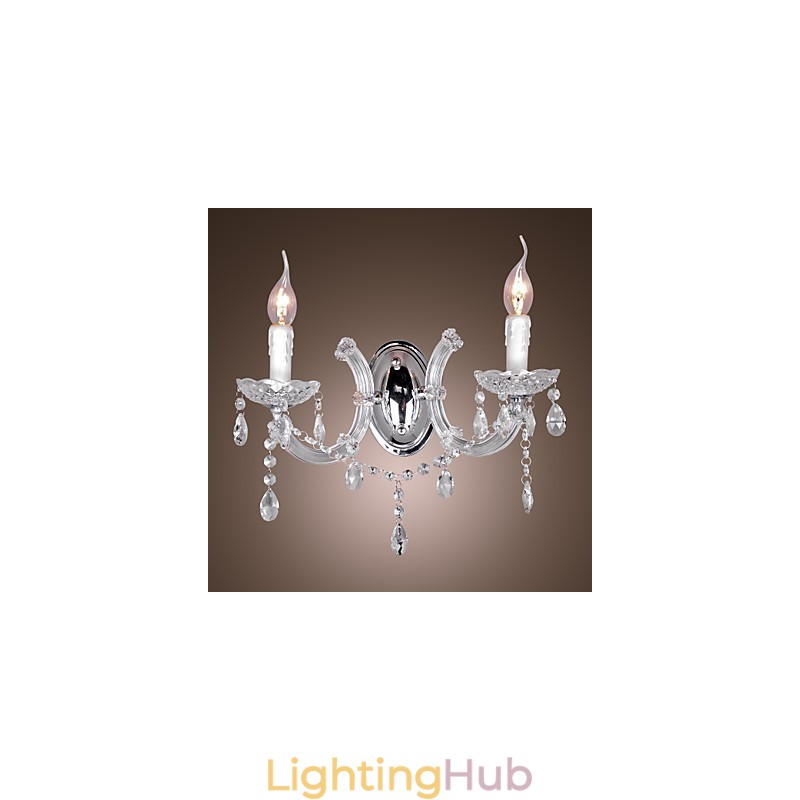 Elegant Crystal Wall Light with 2 Lights