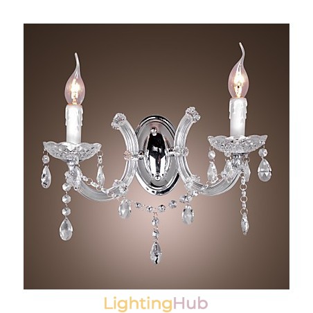 Elegant Crystal Wall Light with 2 Lights