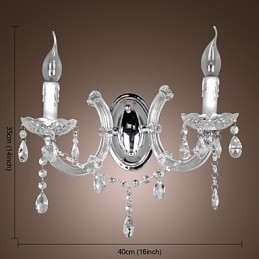 Elegant Crystal Wall Light with 2 Lights
