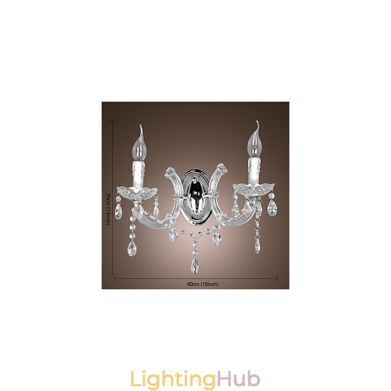 Elegant Crystal Wall Light with 2 Lights