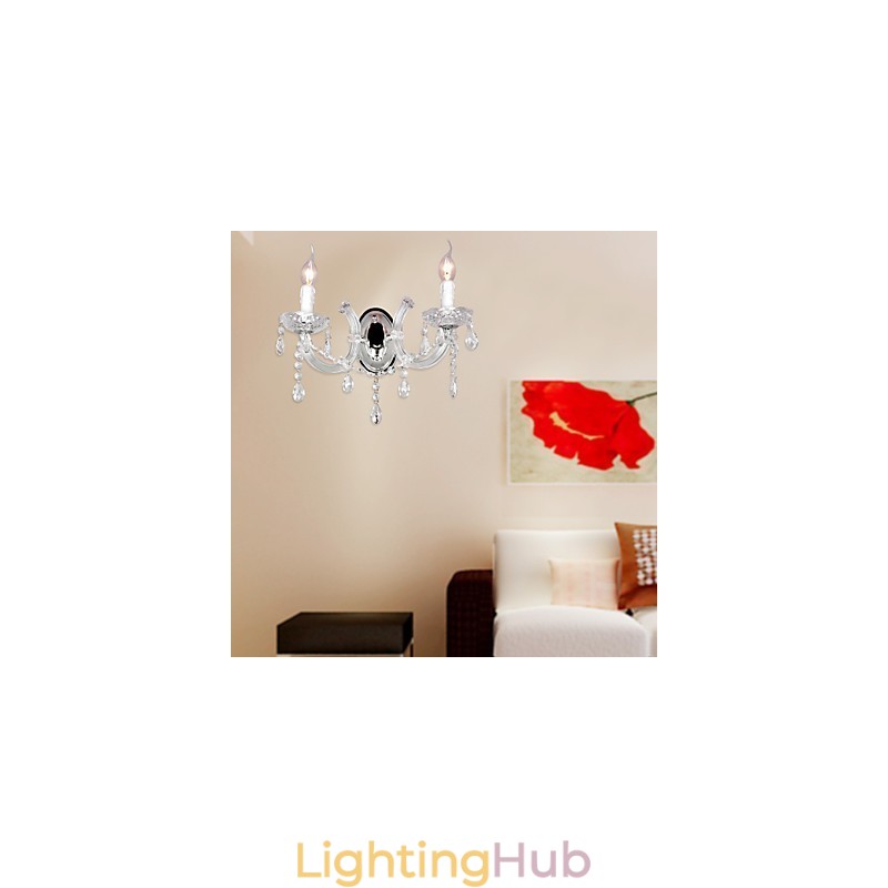 Elegant Crystal Wall Light with 2 Lights