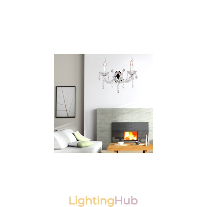 Elegant Crystal Wall Light with 2 Lights