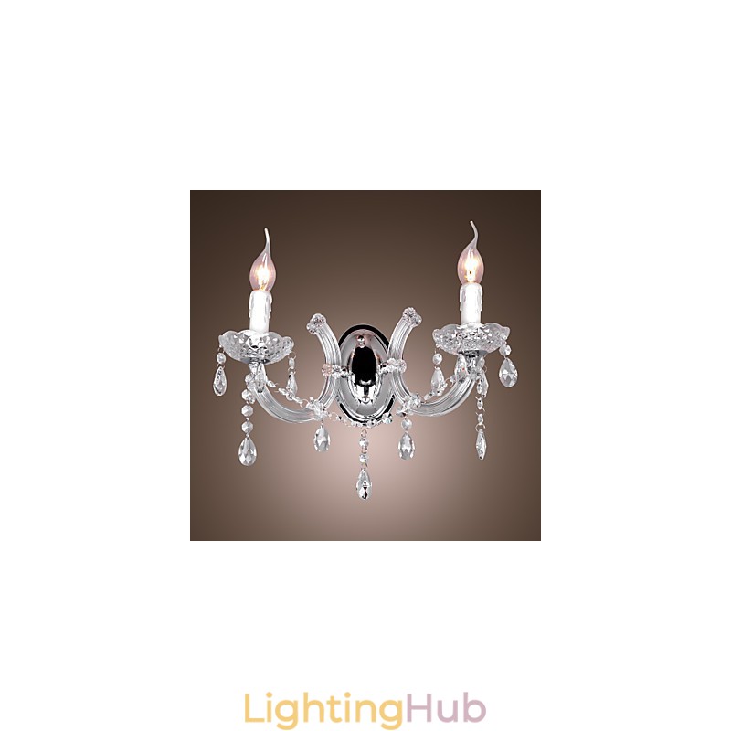 Elegant Crystal Wall Light with 2 Lights