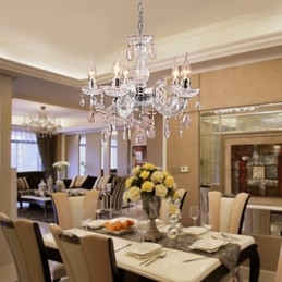 Upligh Chrome Ceiling Lamp Candle light Acrylic Fixture Chandelier Pendant