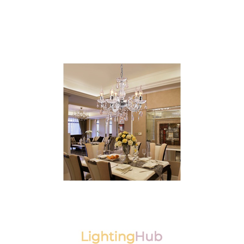 Upligh Chrome Ceiling Lamp Candle light Acrylic Fixture Chandelier Pendant