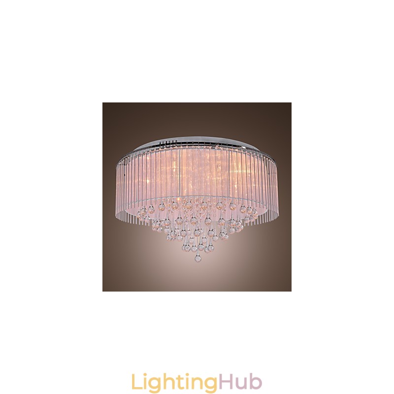 Modern Contemporary Crystal Electroplated Flush Mount