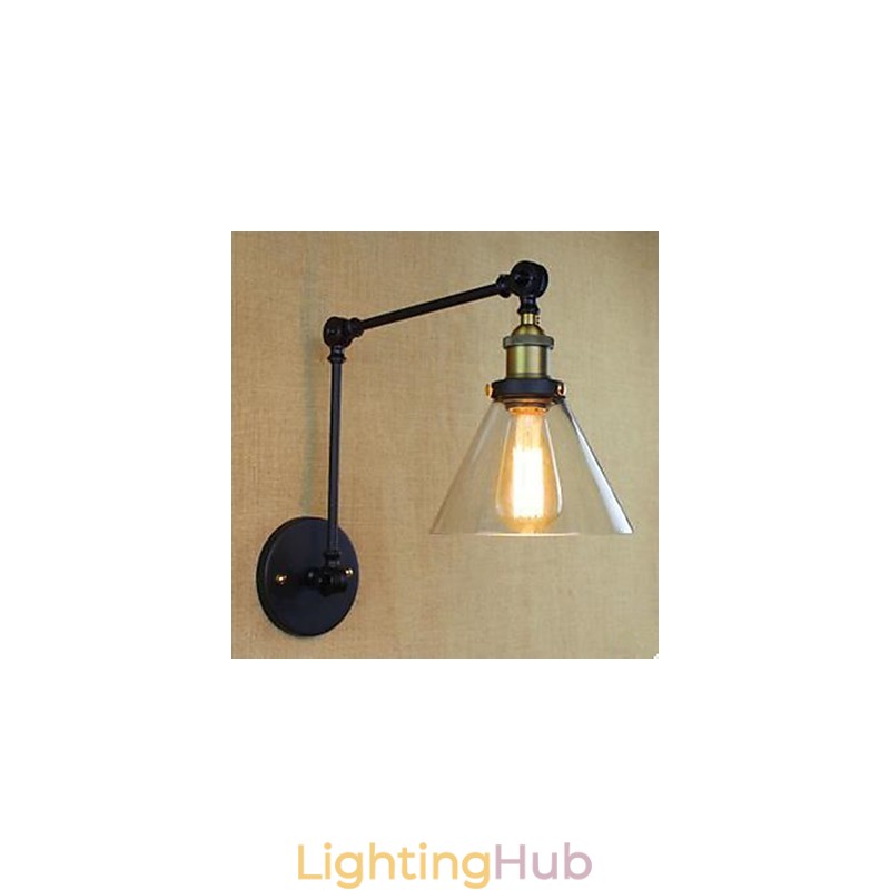 Dumb Black Restoring Ancient Ways Rural Restaurant Coffee Shop Decoration Glass Wall Lamp