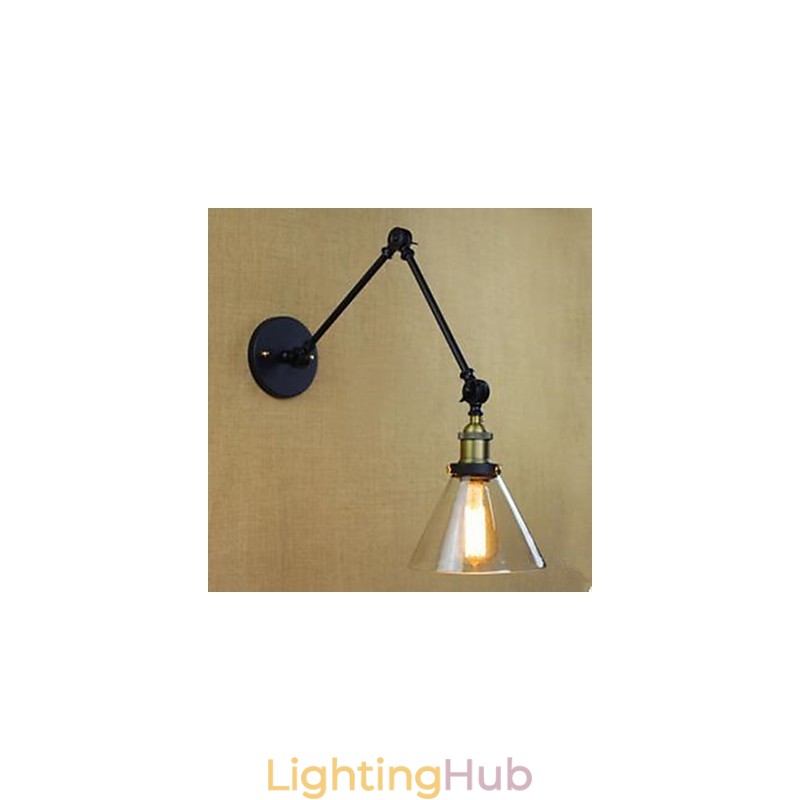 Dumb Black Restoring Ancient Ways Rural Restaurant Coffee Shop Decoration Glass Wall Lamp