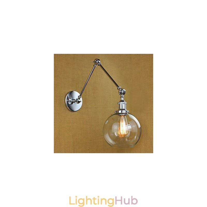 Chrome Glass Double Arm Adjustable Silver Bar KTV Bedside Aisle Restaurant Hotel Room wall