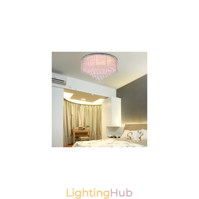 Modern Contemporary Crystal Electroplated Flush Mount