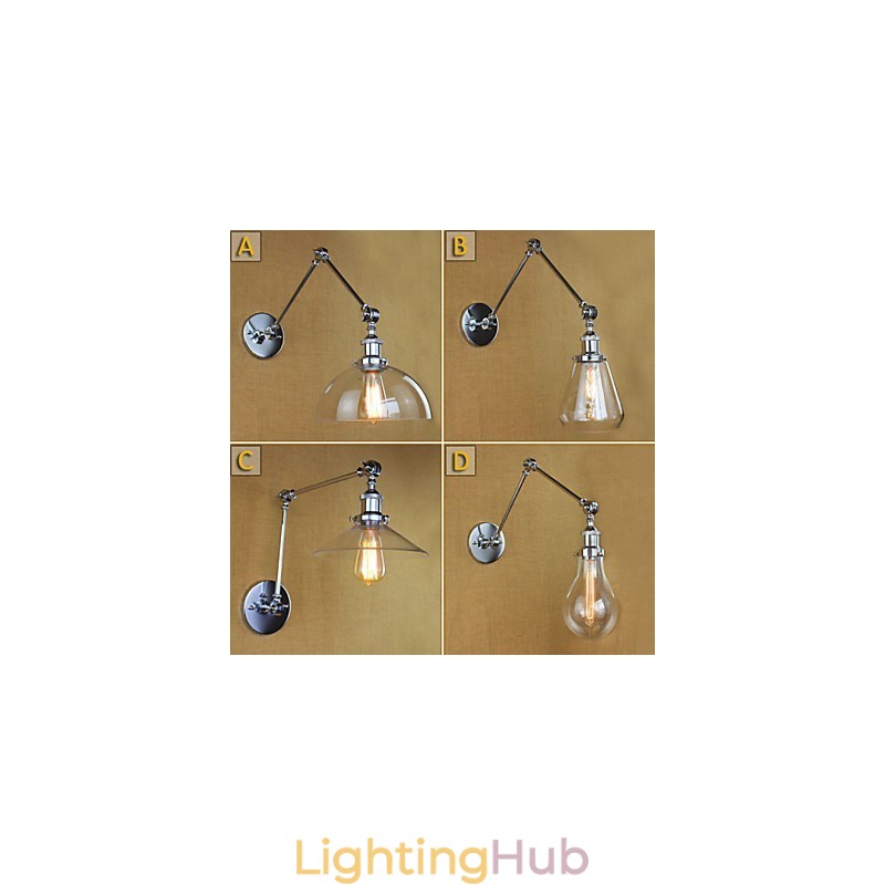 Chrome Glass Telescopic Retro Wall Lamp