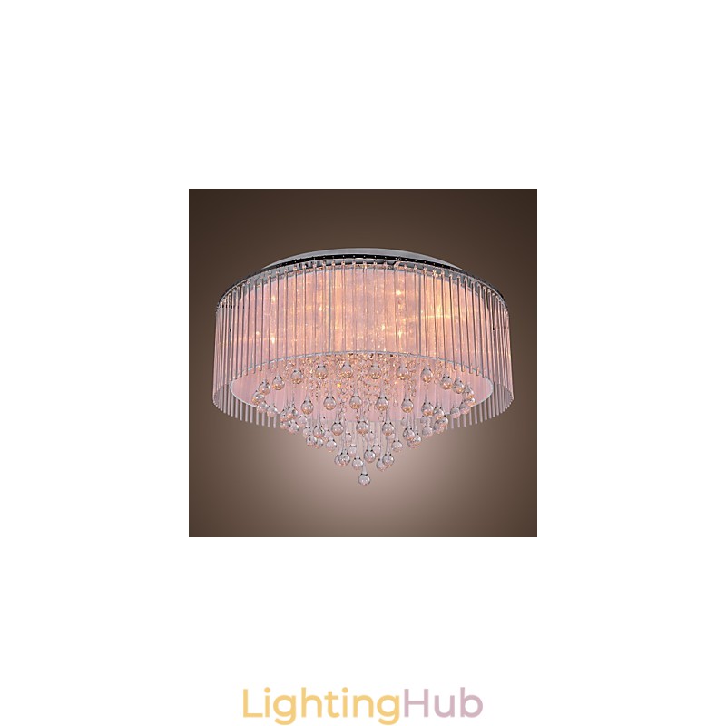 Modern Contemporary Crystal Electroplated Flush Mount
