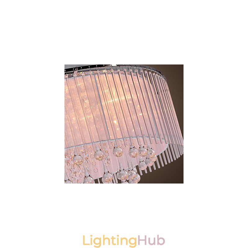 Modern Contemporary Crystal Electroplated Flush Mount