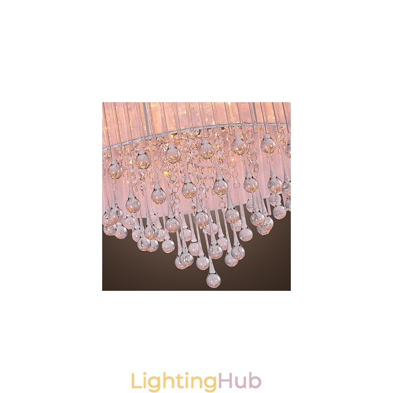 Modern Contemporary Crystal Electroplated Flush Mount