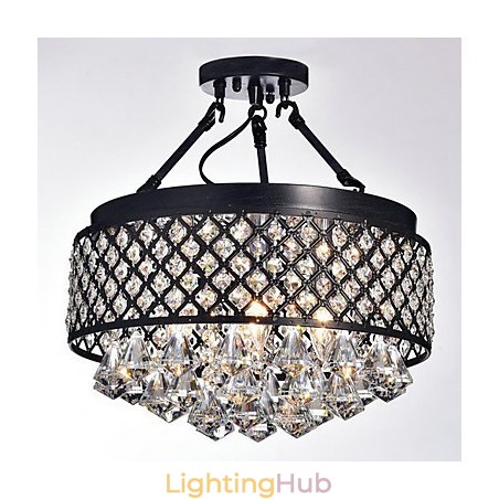 Traditional Classic Crystal Painting Metal Flush Mount Traditional Classic Crystal Painting Metal Flush Mount