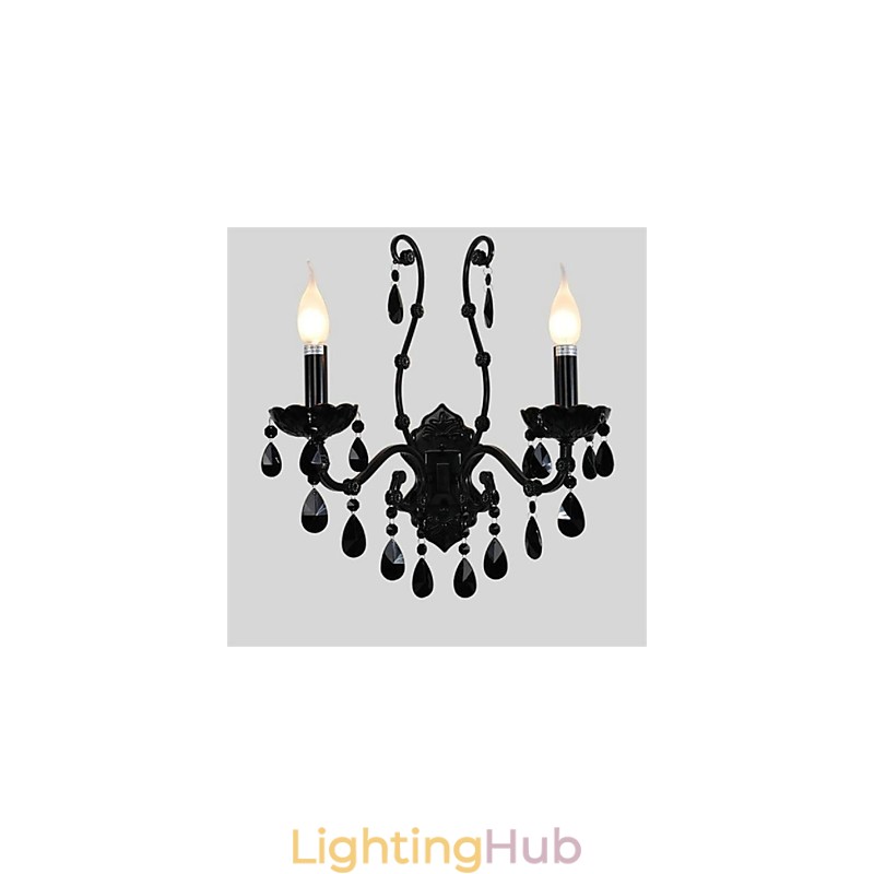 Crystal Mini Style Wall Sconces Candle Wall Lights Modern Contemporary Metal
