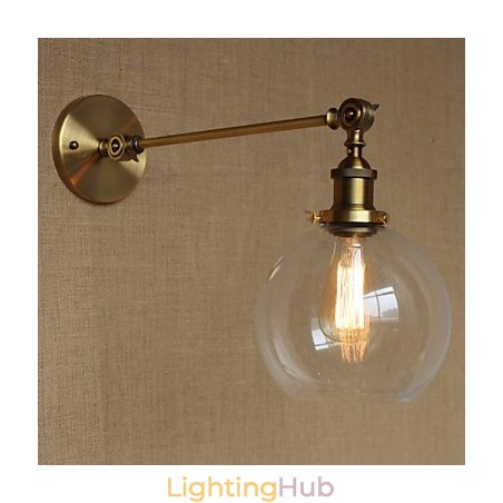 The Iron Glass Bronze Brass Arm Style Retro Creative American Country Hall Bedroom Wall Lamp The Iron Glass Bronze Brass Arm Style Retro Creative American Country Hall Bedroom Wall Lamp