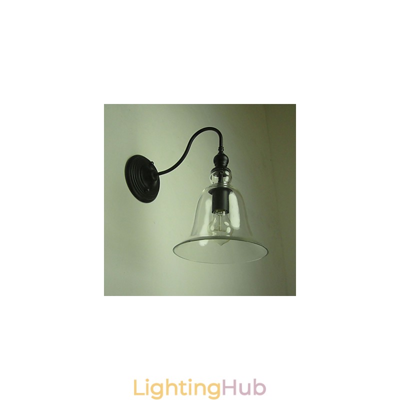 Vintage Wall Lamp One Light Steel and Glass