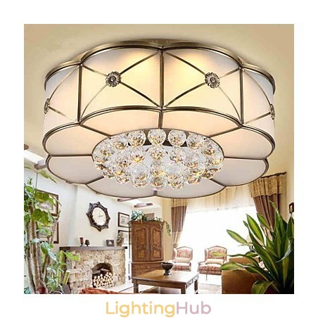 Traditional Classic Rustic Lodge Brass Metal Flush Mount Traditional Classic Rustic Lodge Brass Metal Flush Mount