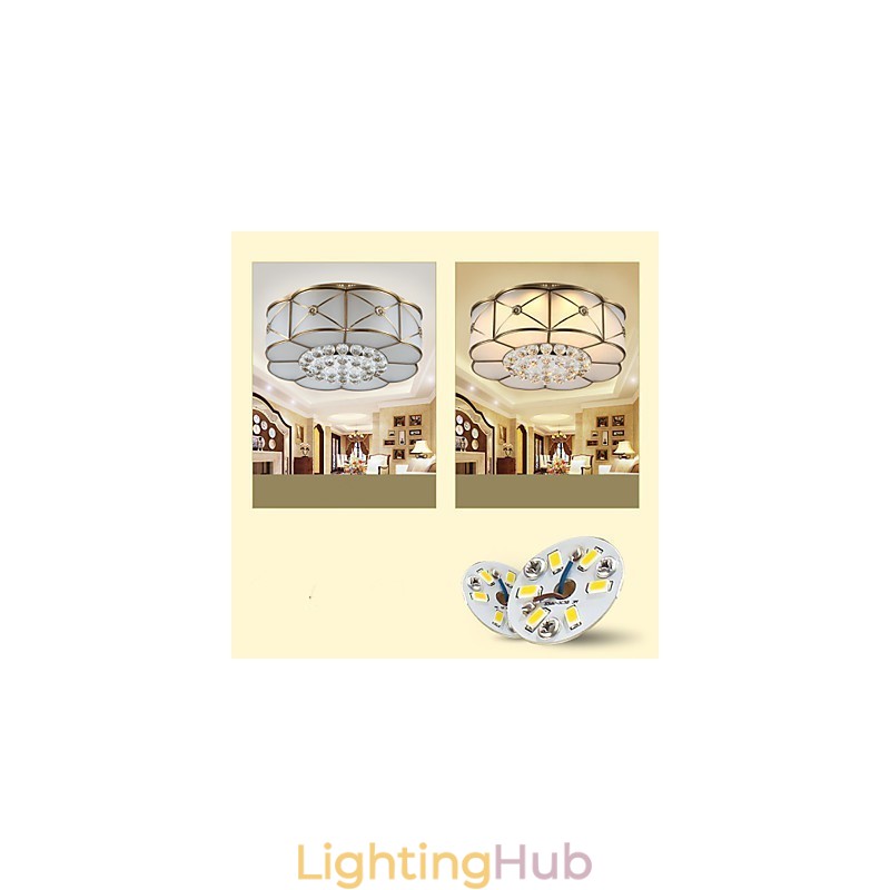 Traditional Classic Rustic Lodge Brass Metal Flush Mount