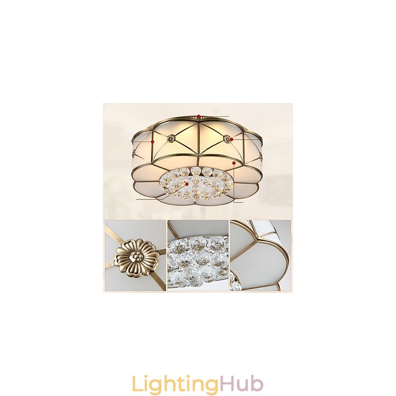 Traditional Classic Rustic Lodge Brass Metal Flush Mount