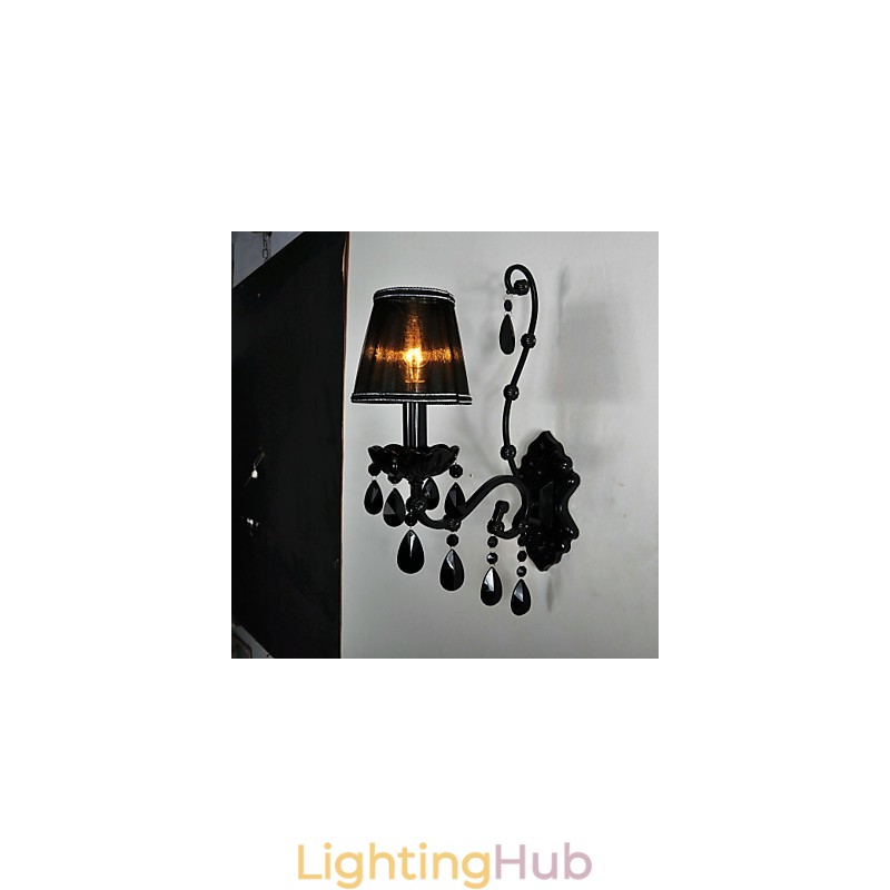 Wall Sconces Crystal Traditional Classic Metal Black