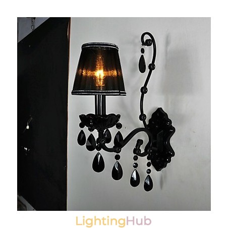 Wall Sconces Crystal Traditional Classic Metal Black