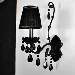 Wall Sconces Crystal Traditional Classic Metal Black