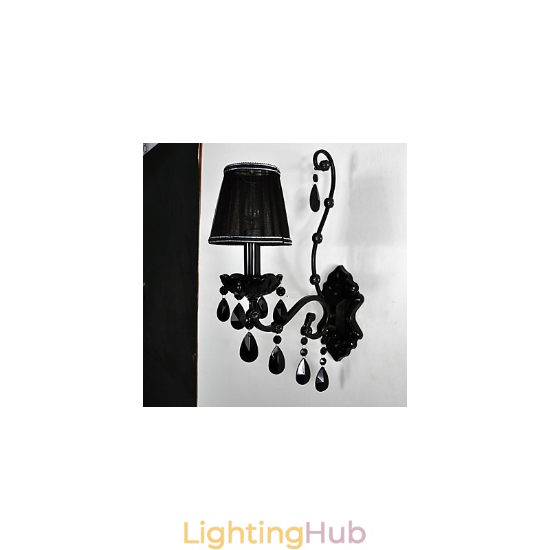 Wall Sconces Crystal Traditional Classic Metal Black