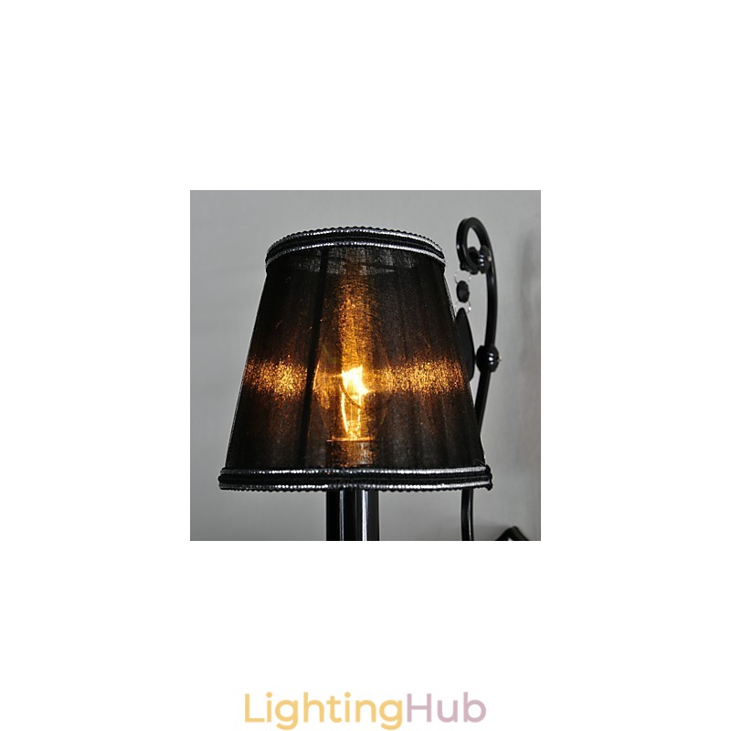 Wall Sconces Crystal Traditional Classic Metal Black