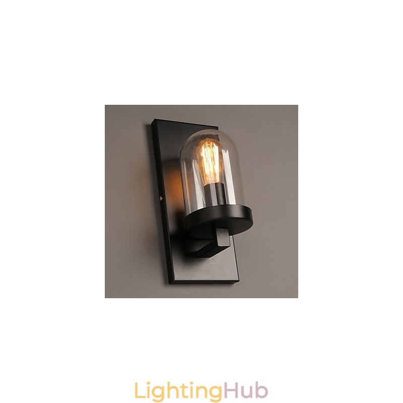 Creative Rural Wrought Iron Glass Wall Lamp Light