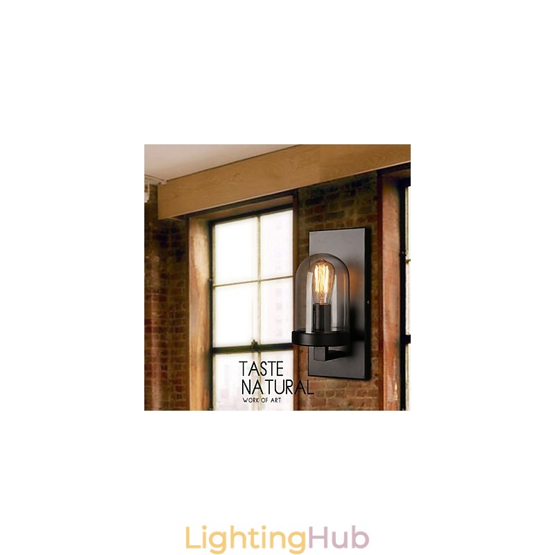 Creative Rural Wrought Iron Glass Wall Lamp Light