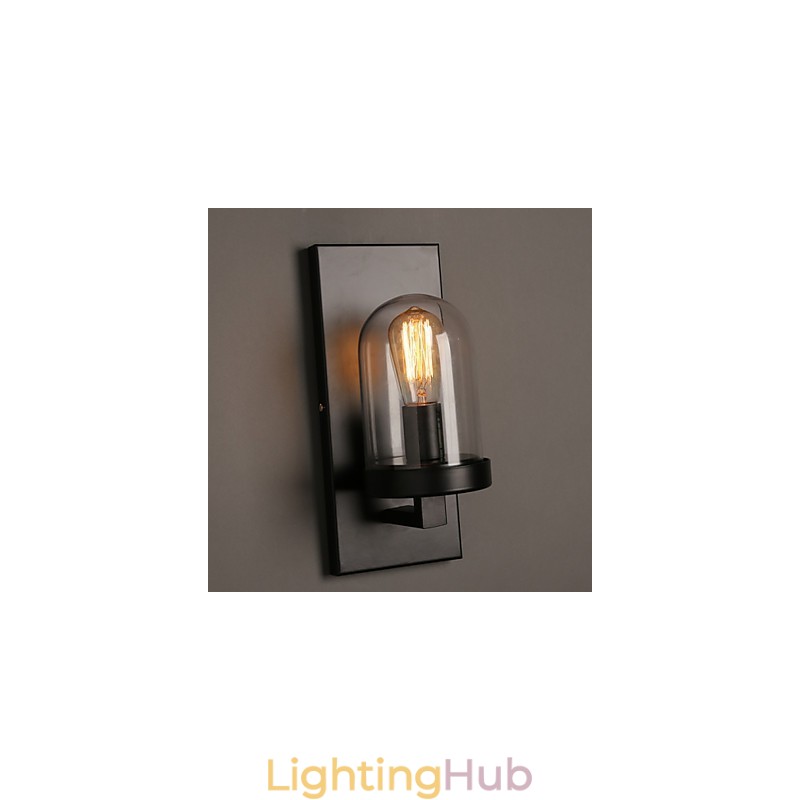 Creative Rural Wrought Iron Glass Wall Lamp Light
