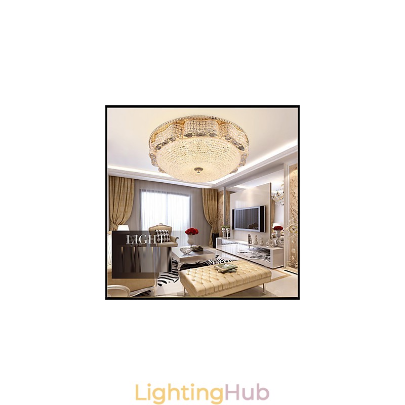 Modern Luxury Crystal Ceiling mounted Light Absorb Dome Light Diameter 50CM