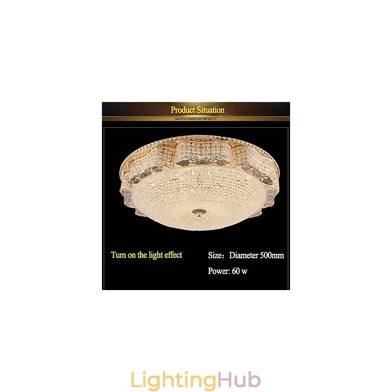 Modern Luxury Crystal Ceiling mounted Light Absorb Dome Light Diameter 50CM
