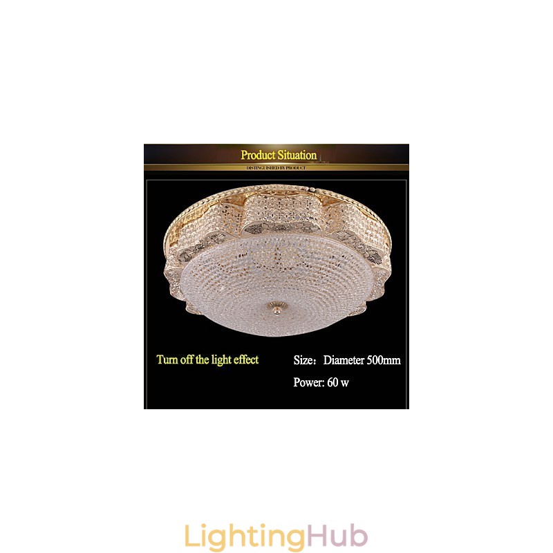 Modern Luxury Crystal Ceiling mounted Light Absorb Dome Light Diameter 50CM