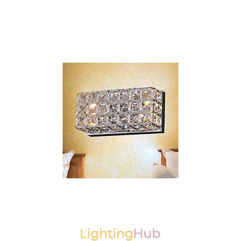 Contracted And Contemporary Square Wall Lamp K9 Crystal