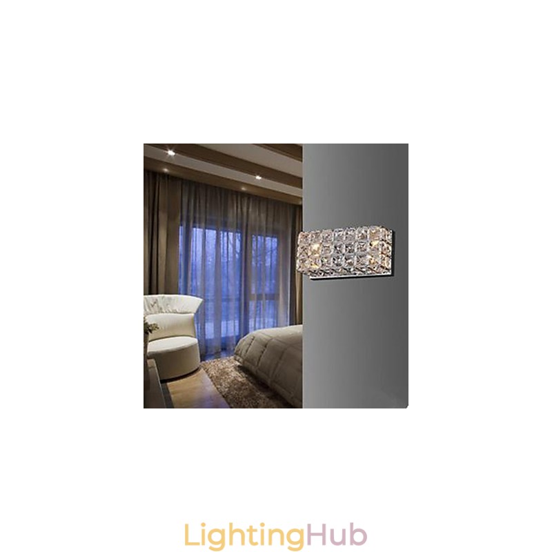 Contracted And Contemporary Square Wall Lamp K9 Crystal