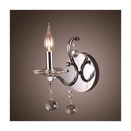 Silvery Crystal Wall Light with 1 Lights Silvery Crystal Wall Light with 1 Lights