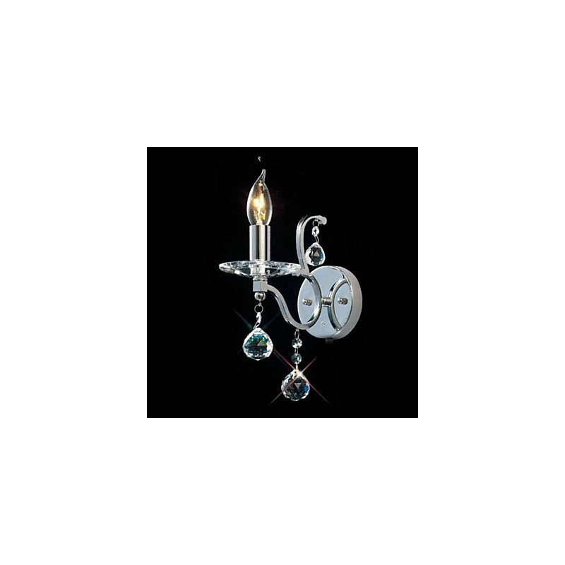 Silvery Crystal Wall Light with 1 Lights