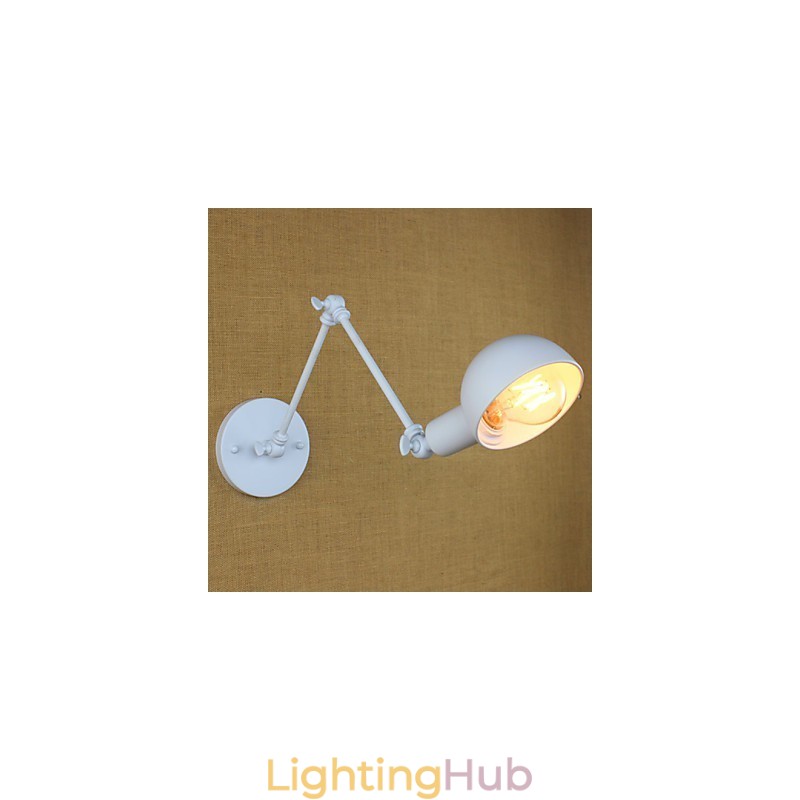 Modern White Long Arm Double Wrought Iron Wall Lamp Living Room Hallway Bedroom Bedside Study